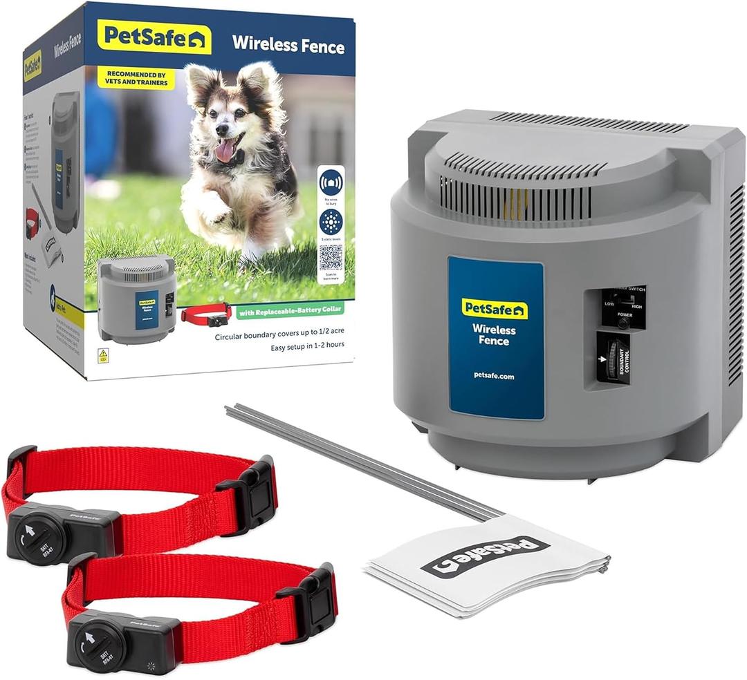 PetSafe Wireless Fence Pet Containment System, 2 Dogs, Up to 1/2 Acre
