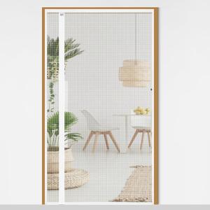 CHIYUNS White Reversible Left Right Side Opening Screen Door, Mesh Magnetic Closure Heavy Duty, Fits 36 x 80 Door, Self Closing Fiberglass Bug Net with Magnet for Front, Sliding Doors, Pet Friendly