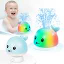 2025 UpgradedGigilli Baby Boy Whale Bath Toy - Easy Charging Bath Toys for Kids Ages 1-3 Light Up Bath Fountain Toy 6-12-18 Months Toddler Bath Toy Sprinkler Baby Easter Gifts Easter Basket Stuffers