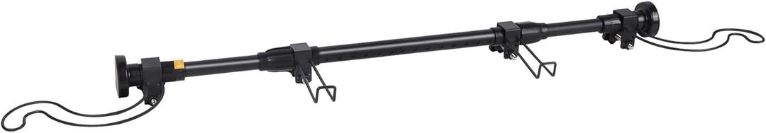 Adjustable Over-The-Door Garland Hanger, Heavy Duty Wreath Hanger for Front Door, No Nails or Screws Damage-Free, Fits Standard Door Frame Depths 34-42 Inch, Black