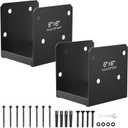 6x6 Stainless Steel Post Base,Internal 5.5 x 5.5 Anchor Bracket,Deck Concrete Support Anchor for Deck Railing, Fences, Mailboxes (2Pcs Black)