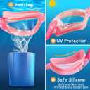 COOLOO Kids Swim Goggles, 2 Packs Swimming Goggles for Kids Girls Boys and Child Age 4-16 (Pink, S)