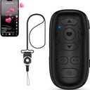 TikTok Scrolling Remote Control for iPhone and Android Smartphones, Bluetooth Page Turner for Kindle App, Camera Photo and Video Clicker for iPhone, and Samsung Neck Strap Included.(Black) (Black-TT-M9)