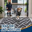 OLANLY Front Door Mat, Non-Slip Rubber Backing, Dirt Resistant and Absorbent, Washable, Easy to Clean Low-Profile Indoor Doormat for Back Door, Entryway, Inside Entrance, 59x35, Black