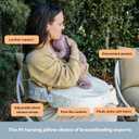 My Brest Friend Deluxe Organic Nursing Pillow 100% Organic Cotton Slipcover Ergonomic Breastfeeding Pillows Supports Both Mom and Baby Breastfeeding Essentials Handy Side Pocket Cream