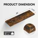 BAYKA Floating Shelves, 36 inches Long Wall Mounted Rustic Wood Shelves for Bathroom, Bedroom, Living Room, Kitchen, Office, Hanging Shelf for Books/Storage/Decor(Rustic Brown,Set of 2)
