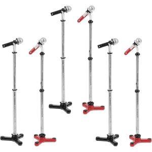 LUOZZY 6Pcs Miniature Microphone Model Dollhouse Mini Musical Instrument Lifelike Fake Microphone Model with Stand for 1:12 Dollhouse Accessories Display - Black & Red