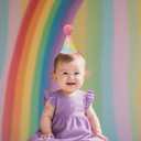 First Birthday Hat with Pink Pom Topper - Glitter Colorful Hat, 1st Birthday Cake Smash Photo Prop, Pink Girl Decoration