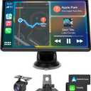 2026 Enhanced Carplay Screen for Car - 7" HD Portable Carplay & Android Auto with Bluetooth, HD Backup Camera, GPS Navigation, Siri, FM Radio, AUX, and Mirror Link  Compatible with All Vehicles