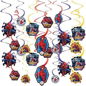 Spider-Man™ Webbed Wonder Swirl Value Pack - Set of 12 - Ultimate Party Decoration Kit, Eye-Catching & Easy Setup Swirl Decor