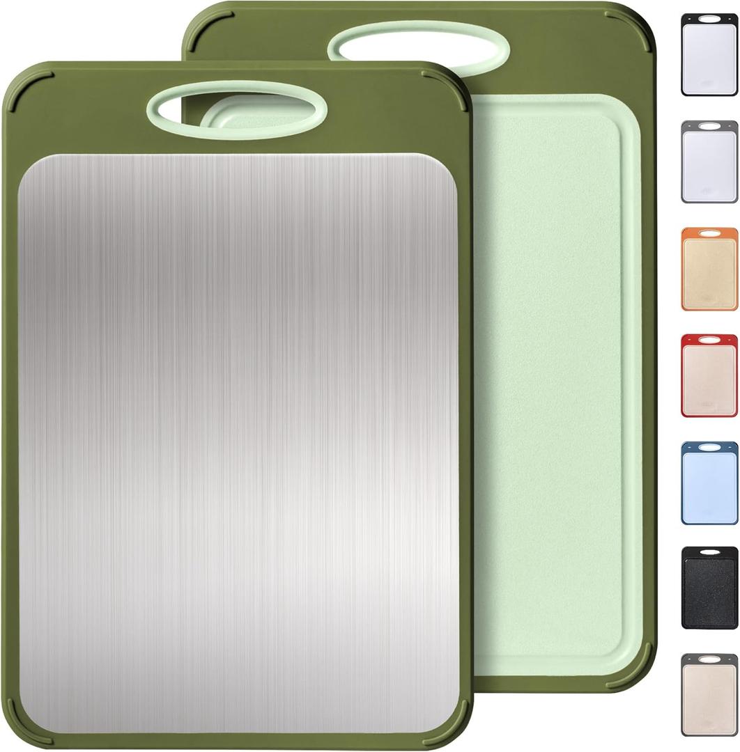 2 in 1 Stainless Steel Cutting Board with Handle Chopping Double Sided Mama Mommy Busy Mom Ever Christmas Xmas Birthday Law Step Stepmom Stepmother Who Have Everything Good Unique Useful Present (Morandi Green)