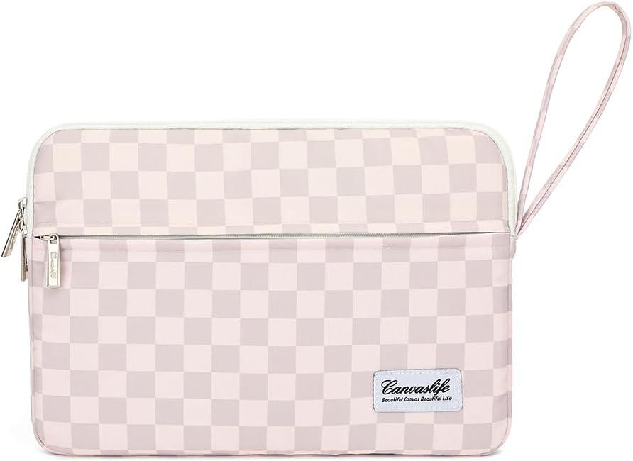 Canvaslife Laptop Sleeve Case Cover with Pocket for MacBook Pro 14 inch and 14 inch-14.4 inch HP, Lenovo, Dell, ASUS, Acer Notebook Computer (Neutral Checker)