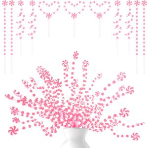 HOHOTIME 18Pcs Candy Cane Christmas Decorations, Pink White Straight Christmas Tree Picks Ornaments, Candy Cane Christmas Tree Decorations for Vase Garland Wreath DIY Craft Xmas Tree Topper Home Decor