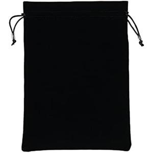 EFENDIZ Drawstring Pouch, Black Velvet Bag 7.3X10 inches, with 2 Compartments and Drawstrings, Great Bag for Gifts, Jewelry, Makeup, Power Bank, or Game Accessories