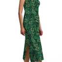 Women's Summer Midi Dress 2025 Sleeveless Floral Print Split Casual Bodycon Long Beach Sundress Travel Vacation Outfits (Green, L)