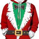 Funny Christmas Hoodie for Men Women Santa Claus Costume Hoodies Sweatshirt (Large)