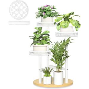 Tall Plant Stand Indoor Outdoor, Corner 3 Tier Metal Flower Pot Stands,Heavy Duty Plant Shelf for Living Room Bedroom Balcony