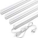 4FT LED Shop Lights, 2300LM 6500K Cool White, 20W Energy Efficient Linkable Ceiling and Under Cabinet Lighting, T5 Integrated Utility Fixture for Garage, Workshop, Basement, FCC Certified, 4 Pack