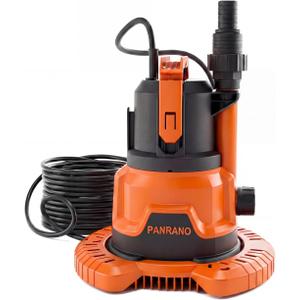Pool Cover Pump, 1HP Submersible Water Pump with Detachable Base, Dual Outlets, Sump Pump For Pool, Hot Tubs, Pond, Orange