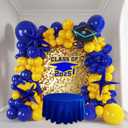Rozee Royal Blue and Yellow Balloon Garland Aarch Kit 150+pcs with Graduation Cap Blue Star Mylar Balloons for Men Birthday 2025 Graduation Ceremony Prom Decorations