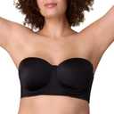 Playtex Women's Strapless Bra, Convertible Straps, Moisture-Wicking, 4801 (Black, 42DD)