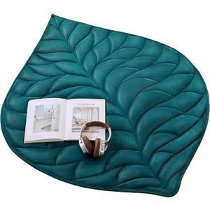 Weighted Lap Blanket 5 lbs 41"x53", Luxury Soft Small Weighted Lap Pad for Adults,Portable Travel Leaf Weighted Throw Blanket for Relaxation, All-Season Use and Machine Washable Light Green