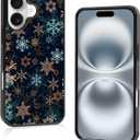Cool Colorful Christmas Snowflake Phone Case: Winter Non-Slip Design Compatible with iPhone 16 Case for Women & Men16