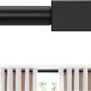 Black Curtain Rods 48 to 84 Inches(4-7 Feet),5/8 inch Splicing Drapery Rods with Cuboid Style Design,Small Curtain Rods Set,Size: 36''-88'',Matte Black