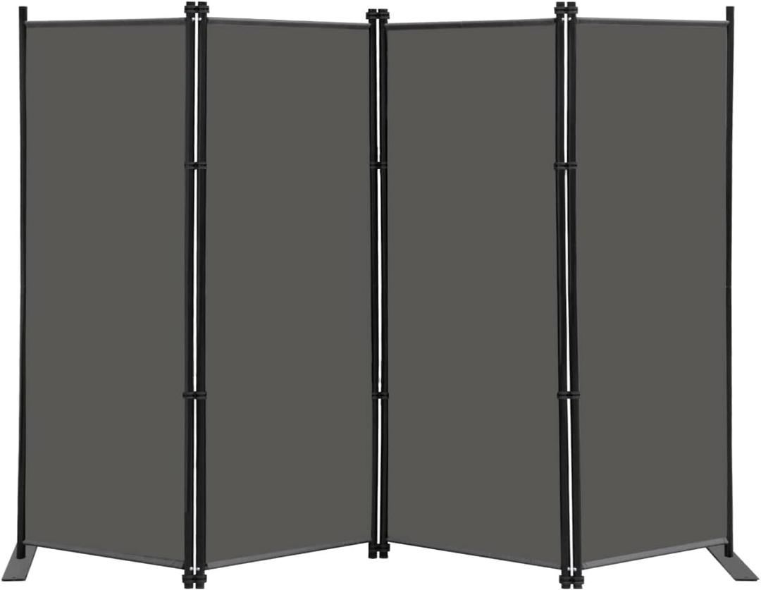 MAYOLIAH 4 Panel Room Divider Screen 6Ft Tall Foldable Privacy Dividers Indoor Wall Partition Room Separator Grey