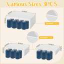 6 Pack Extra Large Acrylic Buffet Risers - 14, 12, 10 White Display Stands with Hollow Bottoms, Cube Riser Boxes Nesting for Dessert Food Catering Buffet Display Party Supplies