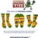 2 x I'D RATHER BE CHASING Funny Mens Socks, Golf & Pickleball Gifts for Men, Golfers Unique Crew Sock, Golfing Gift Accessories (Yellow)
