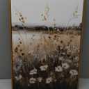 KBKBART Vintage Wall Art Framed, Retro Countryside Autumn Wildflower Field Landscape Canvas Painting Farmhouse Decor Wall Art, Rustic Fall Landscape Bathroom Wall Decor for Bedroom Living Room, (16"L x 24"W)