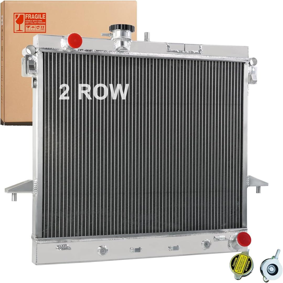 2 Row Aluminum Radiator Fits for 2006-2012 Hummer H3 H3T 2009-2012 Chevy Colorado 2006-2017 GMC Canyon, 2.8L 2.9L 3.5L 3.7L 5.3L
