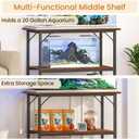 Snughome 40 Gallon Fish Tank Stand, Heavy Duty Metal Aquarium Stand with Storage Shelves, 660LBS Capacity Double Aquarium Stand Holds 20-40 Gallon, Reptile Terrarium Stand for Home Office