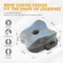 Knee Pillow for Side Sleepers with Soft Velvet Cover, Fixed Strap for Moving, Breathable Center Hole, Removable & Washable Memory Foam Leg Pillow for Hip, Back, Sciatica, Pregnancy & Joint Pain Relief (Grey)
