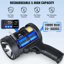 Sigoobal Rechargeable Spotlight,2000000 LM Super Bright Handheld Spot Light LED Flashlight High Lumens,Powered Spotlight Large Searchlight Outdoor with Solar Panels for Boating Camping Hunting