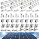 Mindoub Solar Panel Mounting Rail Kit for 5 x 320W Panels, Includes 8 x 47.2 Aluminum Rails, Adjustable Clamps, L-Brackets & Grounding Lugs, Universal Racking for Metal, Tile, Shingle Roof