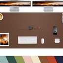 Desk mat Large, Leather Desk Pad Protector,Office Desk Mat,Mouse Pad, Non-Slip Desk Blotter, Laptop Desk Pad, Waterproof Desk Writing Pad for Office&Home (Coffee, 48" x 24")