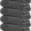 Tens Towels Pack of 6 Hand Towels, 100% Cotton, Lighter Weight, Quick to Dry, 16 x 28 Inches, Super Soft & Absorbent, Perfect for Bathroom & Kitchen, Dark Grey