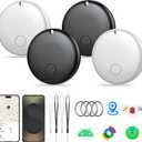 Air Tracker Tag for Android & iOS,Smart Tags-4 Pack, Dual System Bluetooth Luggage Tracker Compatible with Apple Find My or Google Find Hub,Keys Finder/Item Locator for Backpack,Key,Travel and Commute (Black and White)
