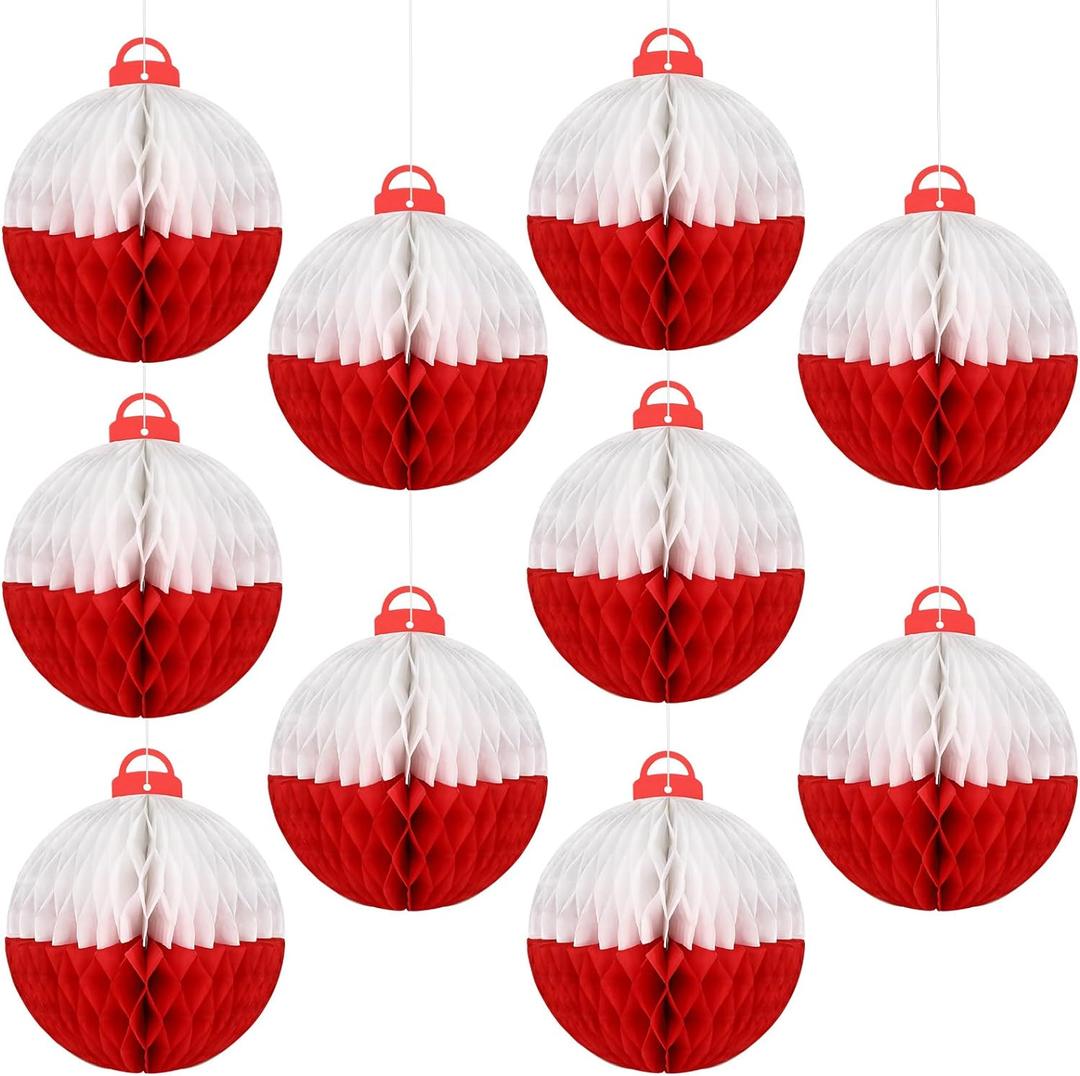 10PCS Gone Fishing Honeycomb Ball Decorations Centerpieces for Tables Bobber Paper Hanging Ceiling Sign Fishermen Themed Party Supplies for Fishing Theme Party Birthday Baby Shower Party Favor