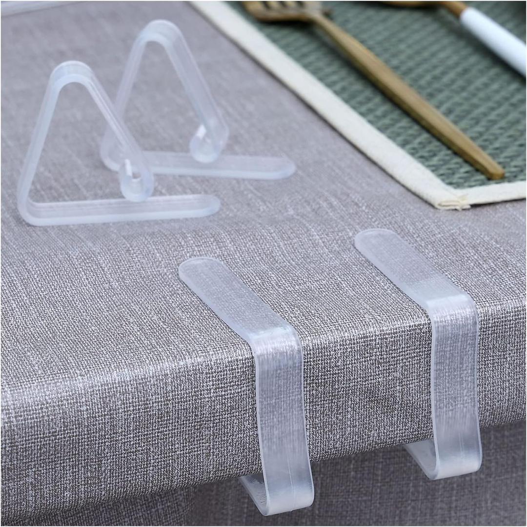 16PCS Clear Plastic Tablecloth Clips,Transparent Clear Tablecloth Clips, Plastic Table Cloth Hold Down Clips Table Cloth Holder for Meeting Party Indoor Outdoor Events