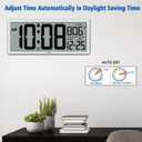 WallarGe 14.5'' Large Digital Wall Clock Battery Operated with Jumbo Numbers, Temperature and Date - Easy to Read and Set, Auto DST