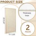 Therwen 2 Pcs Decorative Aluminum Sheet Metal Cloverleaf Sheet 24 x 12 Inch Perforated Metal Panels 0.04 Inch Thick Brass Mesh Decorative Panels for Indoor Outdoor