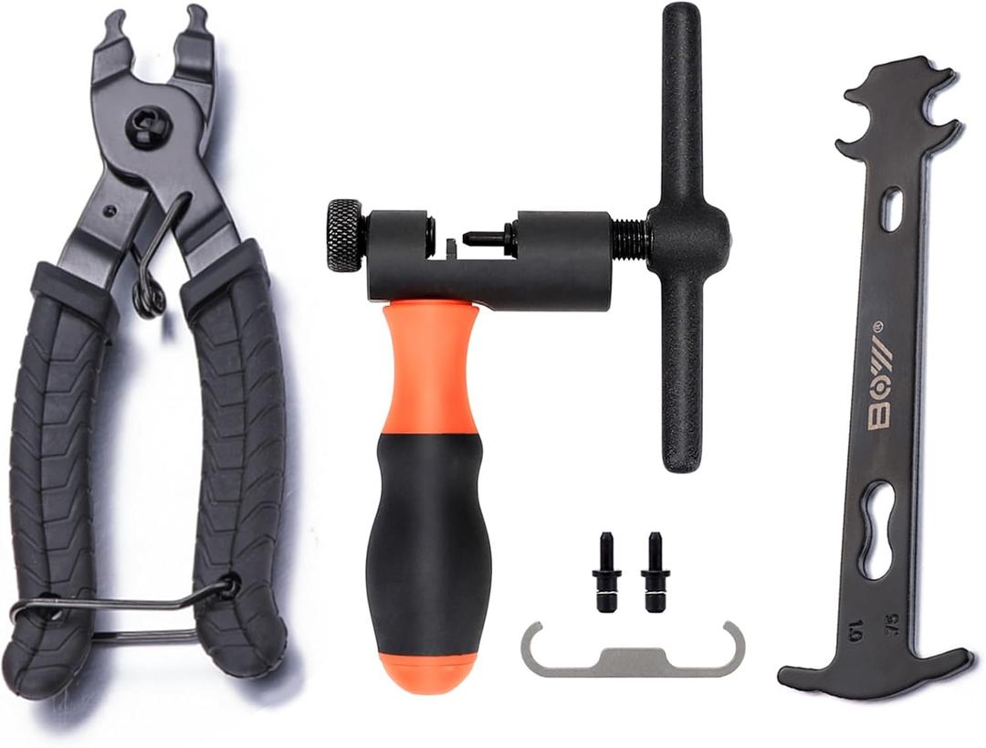Universal Bike Chain Tool Kit with Bike Breaker Main Chain Pliers Chain Checker for Road MTB Bike 1-13 Speed Chain Disassemble Chain Splitter and Breaker