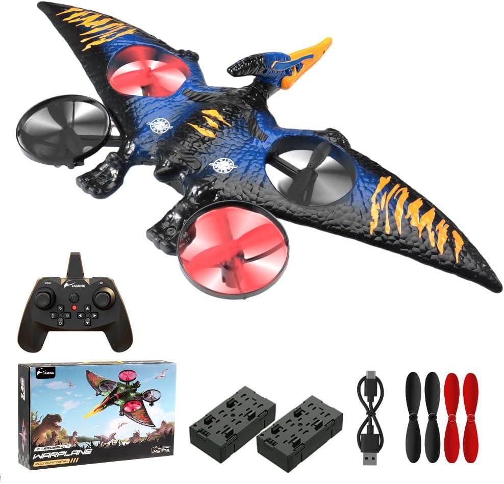Dragon Remote Control Flying Airplane for Adults RC Plane Dinosaur Toy 2.4G 6-Axis Gyro EPP Foam RC Aircraft Drones for Kids 8-12 Beginner Remote Control Pterodactyl Gift (Blue)