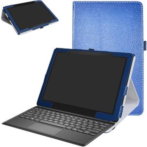 Dell Latitude 5285 Case, Mama Mouth PU Leather Folio Stand Cover for 12.3" Dell Latitude 5285 (12.3 Inch HD IPS Touch) 2in1 Laptop, Dark Blue
