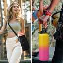 32 40 64OZ Insulated Water Bottle - Keep Cold 48H Hot 24H, Combo Straw & Spout Lids, Survival Paracord Handle, Bottle Carrier Bag w/Strap, Protective Cup Mat, Stainless Steel Flask Jug (Indigo Black)