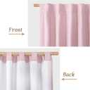 LAMIT Pink 100% Blackout Linen Curtains, 84 Inch Linen Textured Living Room Farmhouse Curtains Room Darkening Back Tab and Rod Pocket Burlap Neutral Panels with White Liner, 2 Panels, 60 x 84 Inch