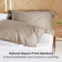 Bedsure King Size Pillow Cases Set of 2, Cooling Pillow Cases King, PureWoven 100% Rayon Derived from Bamboo Simply Pillowcases, Breathable Bedding Pillow Covers with Envelope Closure, 20x36 Inches